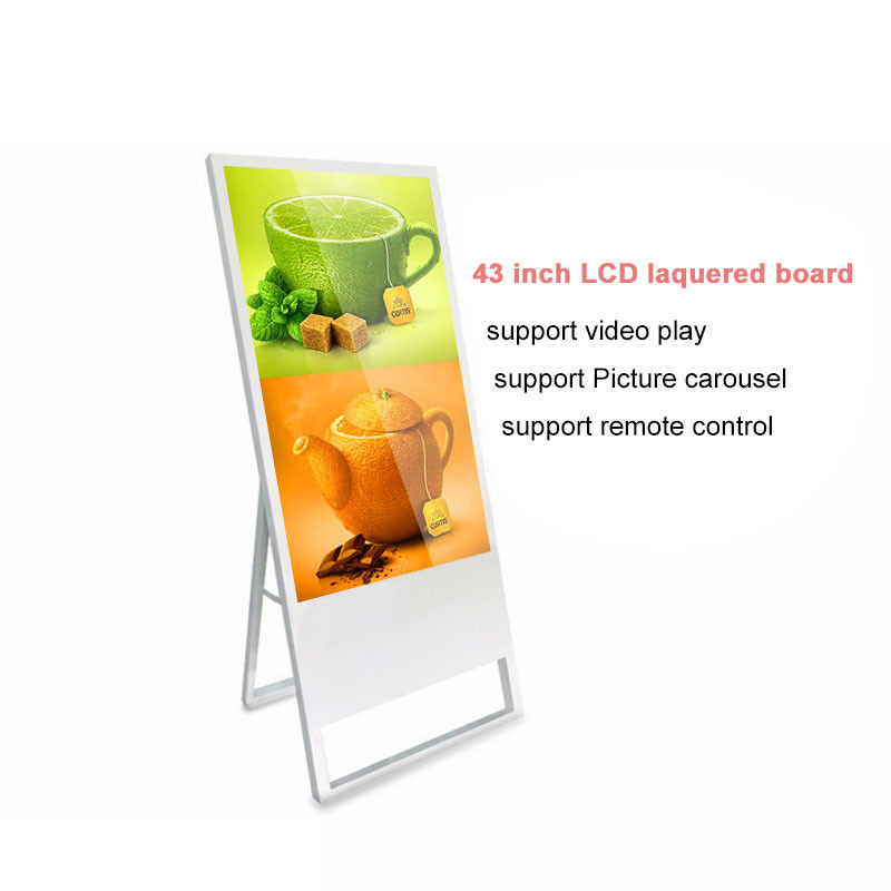 Portable Floor Standing Digital Signage 43 Inch For Coffee Shop