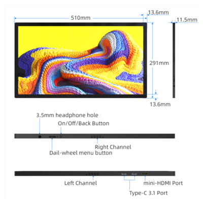 good price 21.5 Inch FHD IPS Portable Monitor w/ USB-C - Business & Entertainment Display online